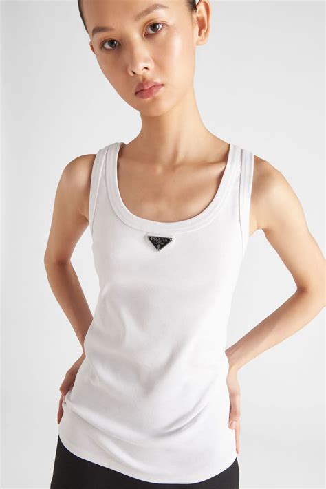 prada womens tank top|prada nylon off shoulder top.